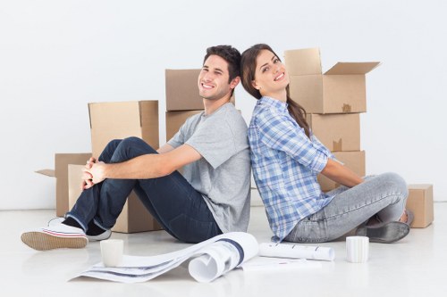 Packing boxes and delicate household items prepared for a Knightsbridge move