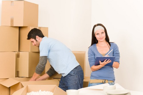 Careful loading of boxes and furniture for Knightsbridge transport
