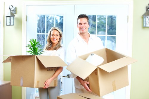 Removal van loading student belongings from a Knightsbridge property